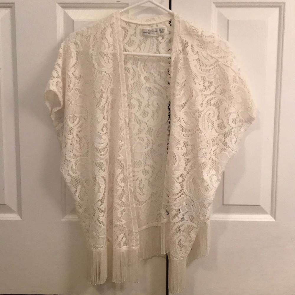 Lace white kimono